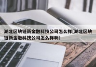 湖北区块链新金融科技公司怎么样[湖北区块链新金融科技公司怎么样啊]